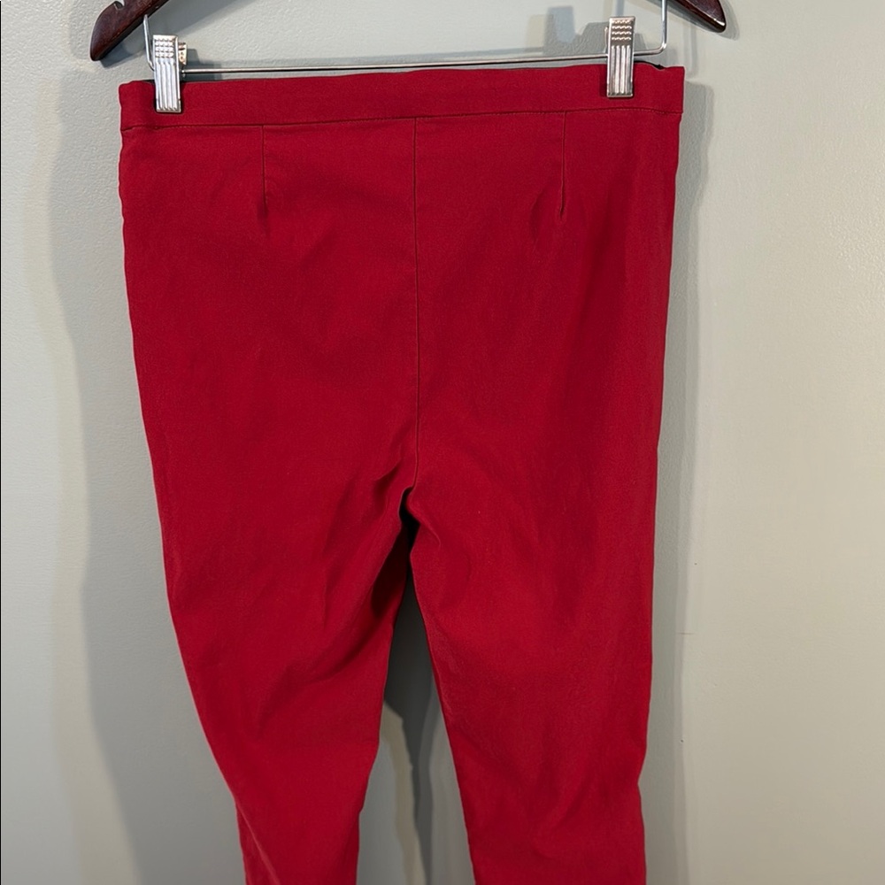 Red Slim Fit Pants - Picture 3 of 4